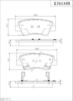 NPS K361A08 - Brake Pad Set, disc brake autospares.lv