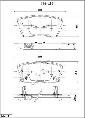 NPS K361A10 - Brake Pad Set, disc brake autospares.lv