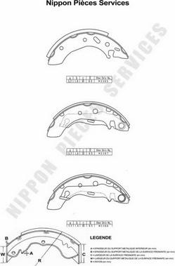 NPS M350A45 - Brake Shoe Set autospares.lv