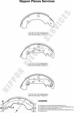 NPS M350A19 - Brake Shoe Set autospares.lv