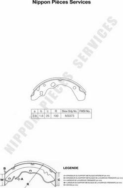 NPS M350A14 - Brake Shoe Set autospares.lv