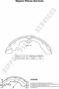 NPS M350A13 - Brake Shoe Set autospares.lv