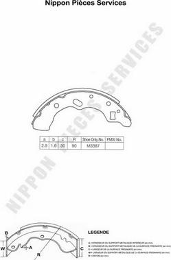 NPS M350A17 - Brake Shoe Set autospares.lv