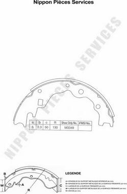 NPS M350A25 - Brake Shoe Set autospares.lv