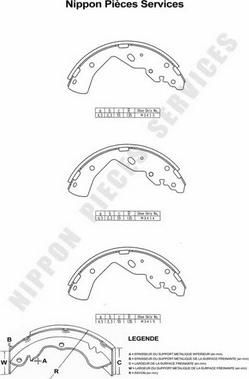 NPS M350A20 - Brake Shoe Set autospares.lv