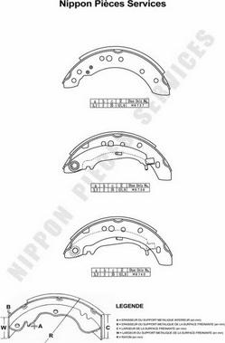 NPS M350I40 - Brake Shoe Set autospares.lv