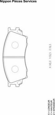 NPS M360A45 - Brake Pad Set, disc brake autospares.lv