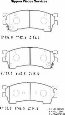 NPS M360A40 - Brake Pad Set, disc brake autospares.lv