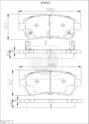 NPS M360A67 - Brake Pad Set, disc brake autospares.lv