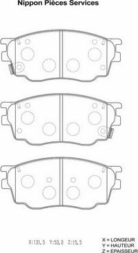 NPS M360A09 - Brake Pad Set, disc brake autospares.lv