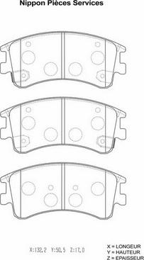 NPS M360A11 - Brake Pad Set, disc brake autospares.lv