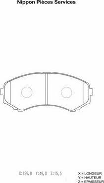 NPS M360A13 - Brake Pad Set, disc brake autospares.lv