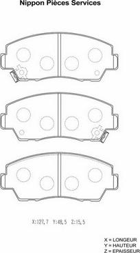 NPS M360A34 - Brake Pad Set, disc brake autospares.lv