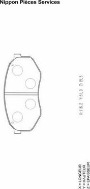 NPS M360A30 - Brake Pad Set, disc brake autospares.lv