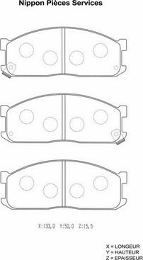 NPS M360A25 - Brake Pad Set, disc brake autospares.lv