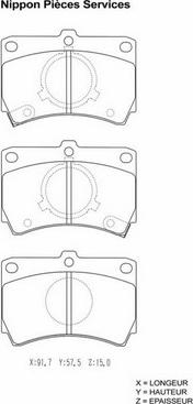 NPS M360A26 - Brake Pad Set, disc brake autospares.lv