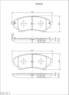 NPS M360A22 - Brake Pad Set, disc brake autospares.lv