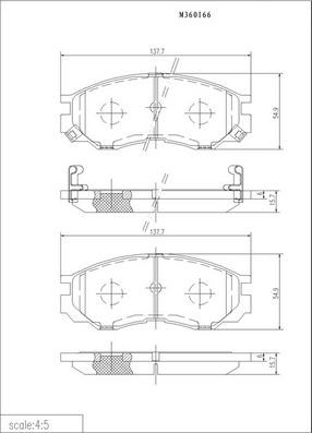 NPS M360I66 - Brake Pad Set, disc brake autospares.lv