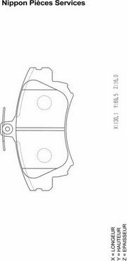 NPS M360I15 - Brake Pad Set, disc brake autospares.lv