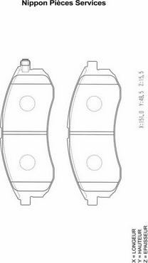 NPS M360I16 - Brake Pad Set, disc brake autospares.lv