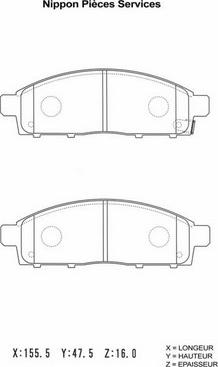 NPS M360I17 - Brake Pad Set, disc brake autospares.lv