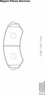 NPS M360I84 - Brake Pad Set, disc brake autospares.lv