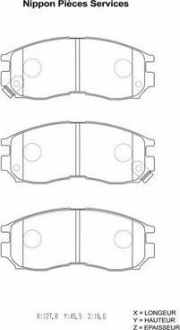 NPS M360I30 - Brake Pad Set, disc brake autospares.lv