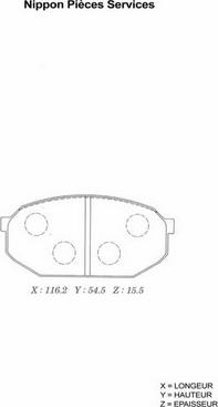 NPS M360I20 - Brake Pad Set, disc brake autospares.lv