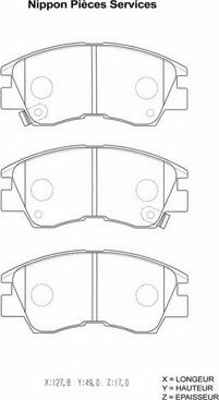 NPS M360I27 - Brake Pad Set, disc brake autospares.lv