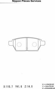 NPS M361A08 - Brake Pad Set, disc brake autospares.lv