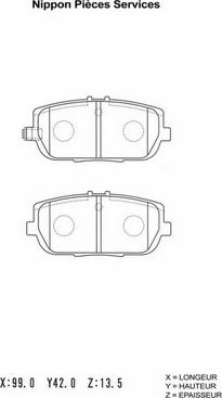 NPS M361A17 - Brake Pad Set, disc brake autospares.lv