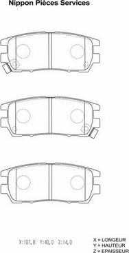 NPS M361I06 - Brake Pad Set, disc brake autospares.lv