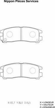 NPS M361I03 - Brake Pad Set, disc brake autospares.lv