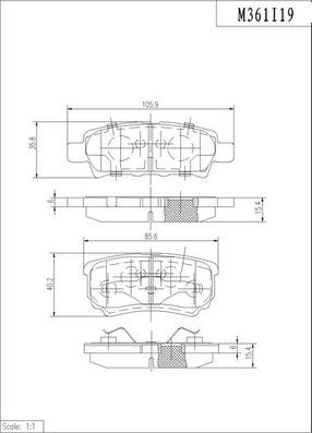 NPS M361I19 - Brake Pad Set, disc brake autospares.lv