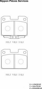 NPS M361I14 - Brake Pad Set, disc brake autospares.lv