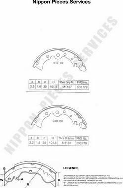 NPS N350N04 - Brake Shoe Set autospares.lv