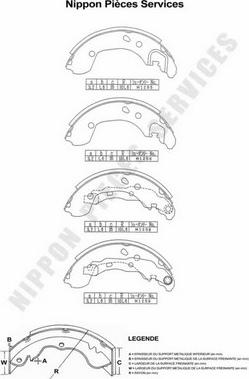 NPS N350N07 - Brake Shoe Set autospares.lv