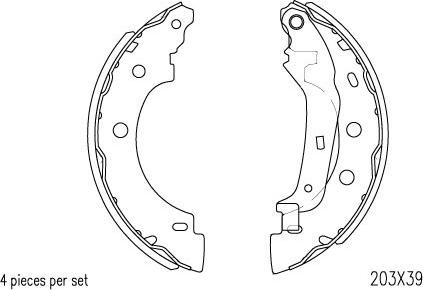 NPS N350N89 - Brake Shoe Set autospares.lv