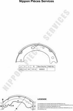 NPS N350N33 - Brake Shoe Set autospares.lv