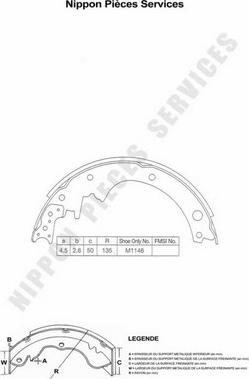 NPS N350N32 - Brake Shoe Set autospares.lv