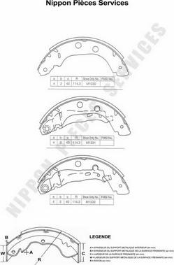 NPS N350N74 - Brake Shoe Set autospares.lv