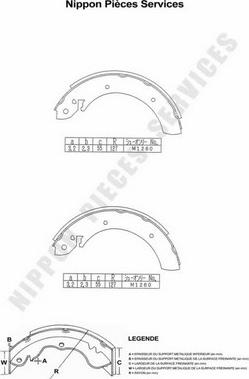 NPS N350N78 - Brake Shoe Set autospares.lv