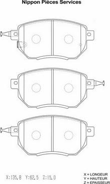 NPS N360N91 - Brake Pad Set, disc brake autospares.lv