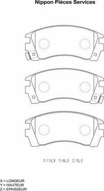 NPS N360N49 - Brake Pad Set, disc brake autospares.lv