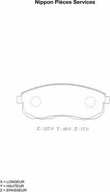 NPS N360N44 - Brake Pad Set, disc brake autospares.lv