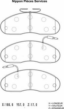 NPS N360N46 - Brake Pad Set, disc brake autospares.lv