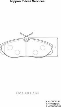 NPS N360N59 - Brake Pad Set, disc brake autospares.lv