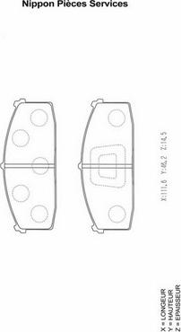 NPS N360N05 - Brake Pad Set, disc brake autospares.lv