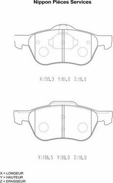 NPS N360N85 - Brake Pad Set, disc brake autospares.lv