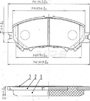 NPS N360N28 - Brake Pad Set, disc brake autospares.lv